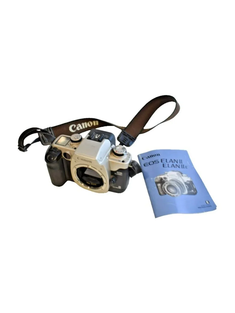 Canon EOS 55 ELAN II SLR 35mm Film Camera Silver 737460 READ